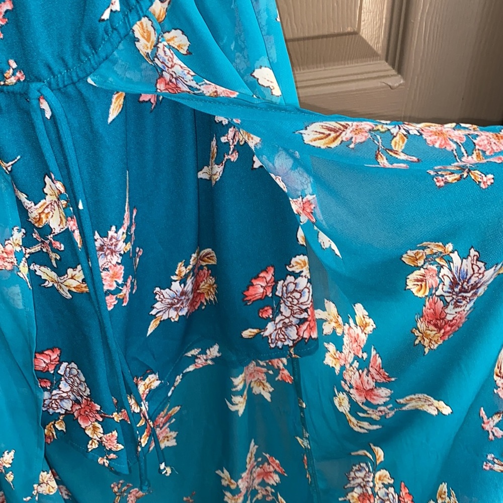 Bebop Blue Floral Romper - Picture 3 of 8